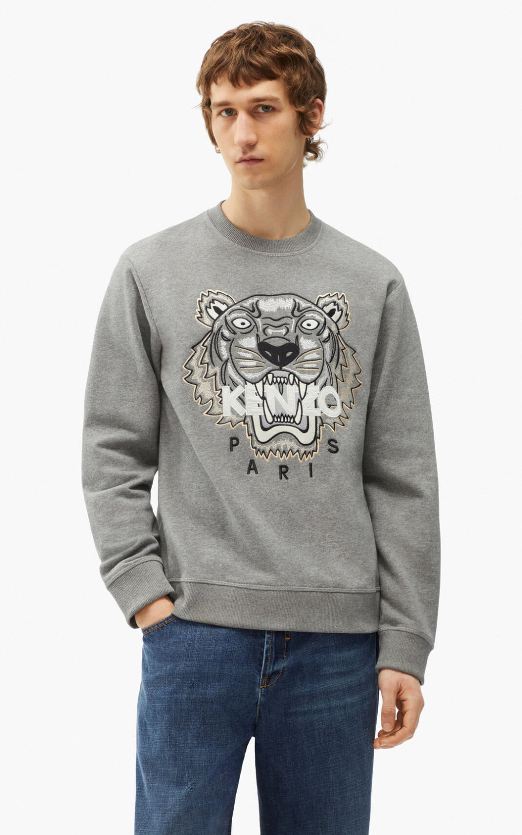 Kenzo Tiger Moška Puloverji Siva SI-3794370